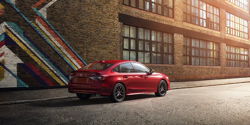 Rear side view of a 2023 Honda Civic Sedan